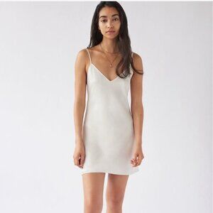 Aritzia Wilfred Mini Only Slip Dress Light Birch White Size Small